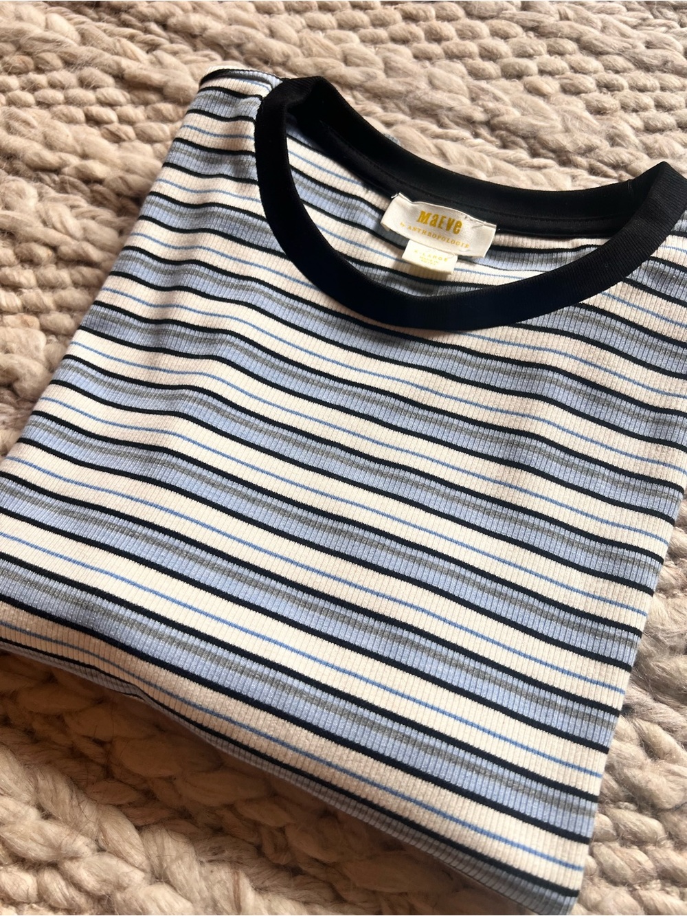 Maeve Navy and White Striped Short-Sleeve Crewneck Tee - Picture 12 of 12